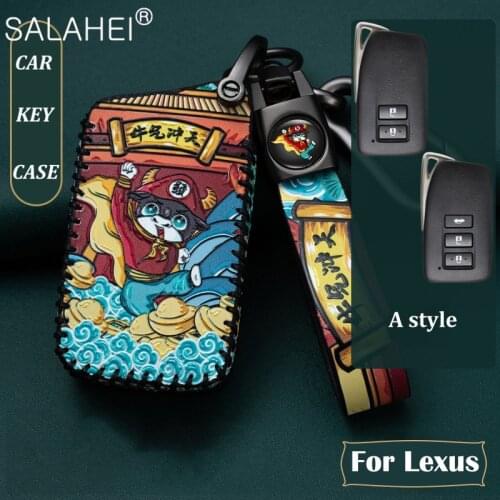 Leather Car Key Case Cover Shell For Lexus NX GS RX ES GX LX RC IS 250 200 350 300H 450H CT200 RX270LX NXIS Key Fob Accessories