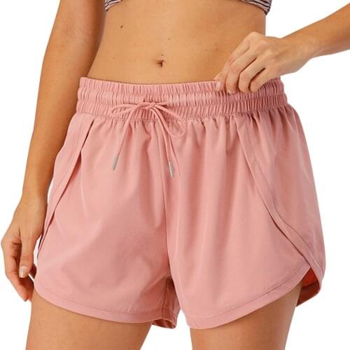 Summer Running Shorts Women Candy Color Quick Dry Loose Fitness Sport Shorts Casual Elastic Waist Beach Correndo Short Pants