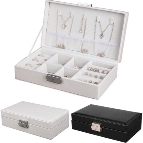 Fashion Flannel Square Jewelry Box Simple layout Makeup Organizer choker Ring necklace Storage Box Jewellery Ornaments Case