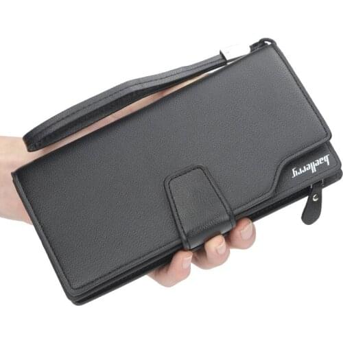 Mens wallet clutch bag Business Long zipper Purse Brand Designer Card Holder Money Clip ID Credit Holders Coin Purse Male