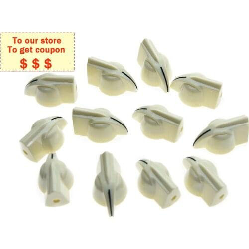 KAISH Pack of 12 Ivory Vintage set screw Guitar AMP Chicken Head / Effect pointer Knob