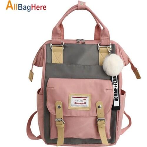 High Quality Nylon Travel Backpack Women Waterproof School Bags For Teenageer Girl Fashion Pink Large Capacity Students Rucksack