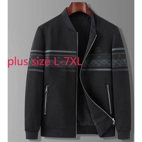 New Arrival Fashion Suepr Large Autumn And Winter Youth Baseball Collar Jacket Men Print Coat Plus Size LXL2XL3XL4XL 5XL 6XL 7XL