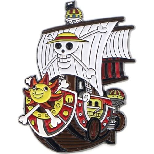 PF053 Dongmanli Anime Pirate Ship Enamel Pins Badge Brooch Backpack Bag Collar Lapel Decoration Jewelry Gifts for Friends