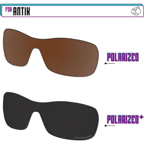 EZReplace Polarized Replacement Lenses for - Oakley Antix Sunglasses - Black P Plus-Brown P