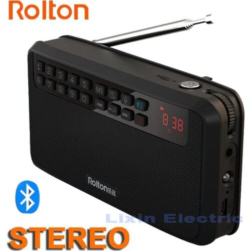 Rolton E500 Portable Stereo Bluetooth Speakers FM Radio Bass Dual Track Speaker TF Card USB Music Player Column Support Recor