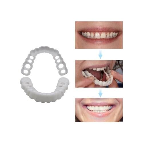 1 set teeth Veneer Whitening Snap On Smile Teeth Cosmetic Denture Instant Perfect Smile Teeth Fake Tooth Cover Oral Hygiene Tool