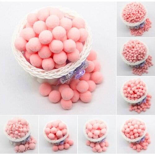 Light pink Pompom 8mm 10mm 15mm 20mm 30mm Pom Poms Crafts Supplies DIY for Kids Toy Garment Sewing Home Wedding Decorations 20g