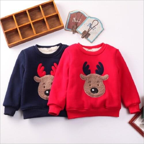 TALLOLY Sweater Plus Velvet Deer Head Boys And Girls 2020 Christmas Elk Childrens Tops Kids Winter Clothes
