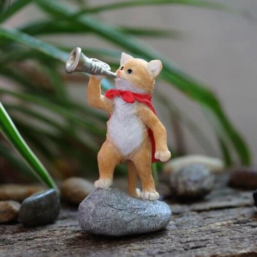 Outdoor Garden Resin Kitten Crafts Statues Decoration Home Courtyard Balcony Cute Cat Animal Sculptures Decor Park Ornaments