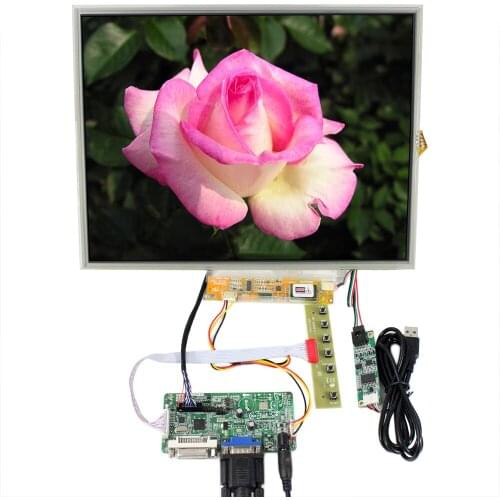 VGA DVI LCD Controller Board RT2281 with 15inch 1024x768 1CCFL 30PIN LCD panel with touch screen