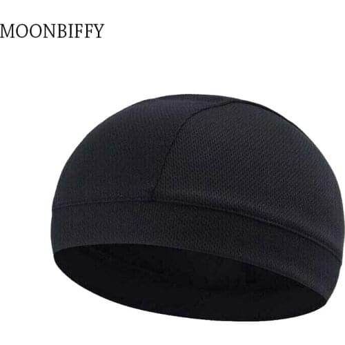 Moisture Wicking Cooling Skull Cap Helmet Liner Beanie Bald Caps Dome Cap Dries Quickly Cycling Black Hat