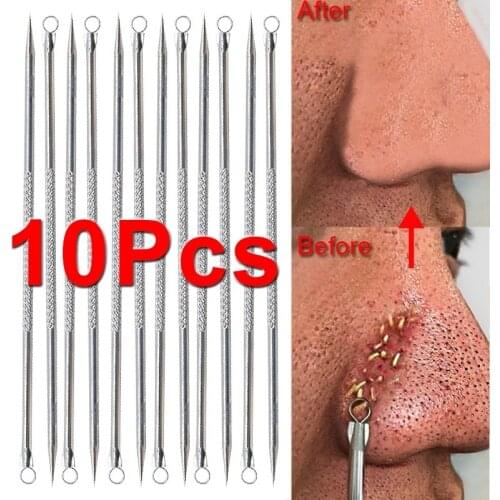 Silver Blackhead Acne Needle Acne Stainless Steel Makeup Remover Tool Skin Care Female Beauty Acne Pore Cleanser Needle Hook