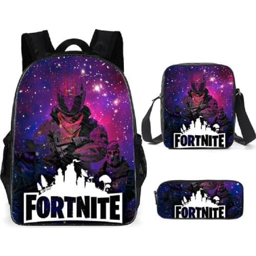 16 Inch 3pcs/set FORTNITE Game Bag Backpack Multicolor School Bag for Teenagers Students Kids Rucksack Book Bag Bolsa Escolar
