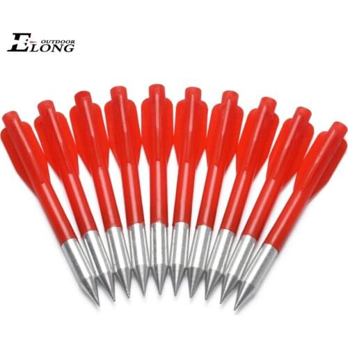 20Pcs Red Aluminum Tips Bolt Archery Arrow 2.9" Length Broadheads Flecha For 50/80 LB Pistol Crossbow Accurate
