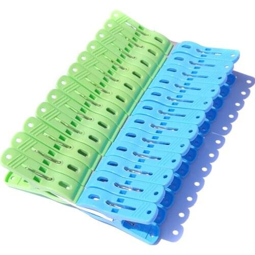 24Pcs/set Clothes Pegs Strong Windproof Laundry Clothespins Plastic Clothes Clip Hangers for Underwear Socks Drying ALI88
