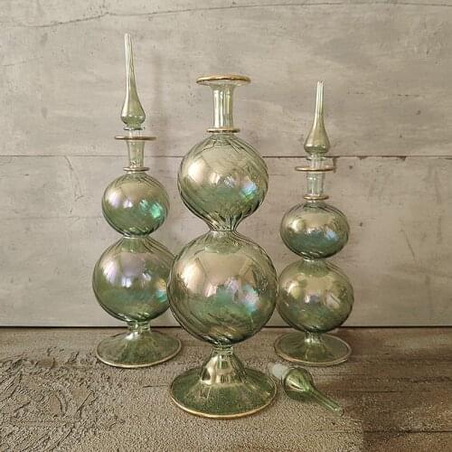 3 pcs perfume bottles sets blown glass crafts design elegant fragrance cosmetic refillable bottles