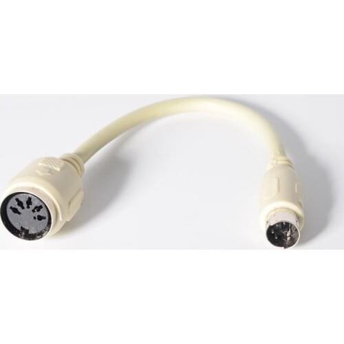 6 Inch in Mini DIN6 PS/2 Male to DIN5 at Female Keyboard Adapter Converter Cable Cord MDIN6 6 Pin to DIN5 5 Pin M/F for PC Linux