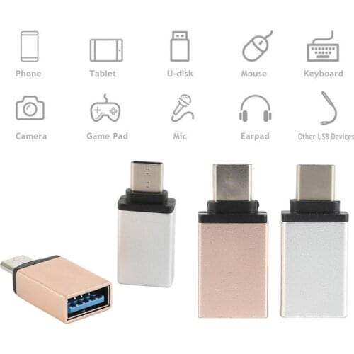 Aluminium alloy USB-C Type C Male to USB 3.0 Female OTG Data Sync Adapter Reversible Metal Head Adapter For Macbook OTG Adapter