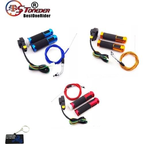 STONEDER 22mm 7/8'' Aluminum Throttle Cable + Kill Stop Switch + Rubber Hand Grips For 49cc - 80cc Motorized Bicycle Push Bike