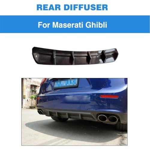 Carbon Fiber Car Rear Bumper Diffuser Lip Spoiler For Maserati Ghibli 2014 - 2017 Add On Rear Diffuser Lip