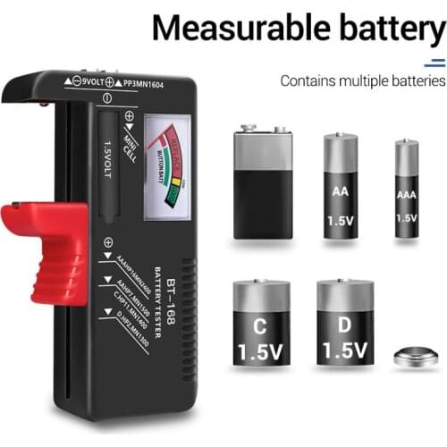 BT-168 Digital Battery Capacity Tester for 9V 1.5V AA AAA Cell C D Batteries Tester Batteries checker Measuring Device Dropship
