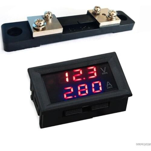 DC 0-100V 50A 100ADual Display Ammeter Voltmeter Modified Automotive Voltage Test Display Meter Digital Voltage Measure Dropship