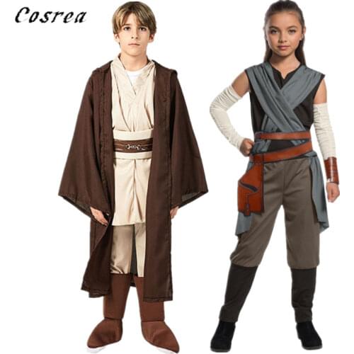 Star War Black Soldiers Storm Troopers The Force Awakens Girls Dress Kids Jedi Warrior Obi Wan Kenobi Costume Suit for Boys