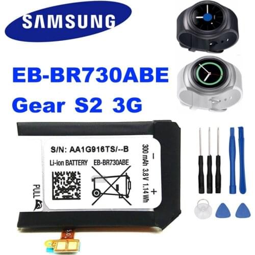 EB-BR730ABE Original Samsung Battery For Samsung Gear S2 3G Version R730 SM-R600 SM-R730S SM-R730A SM-R735t SM-R730T 300mAh