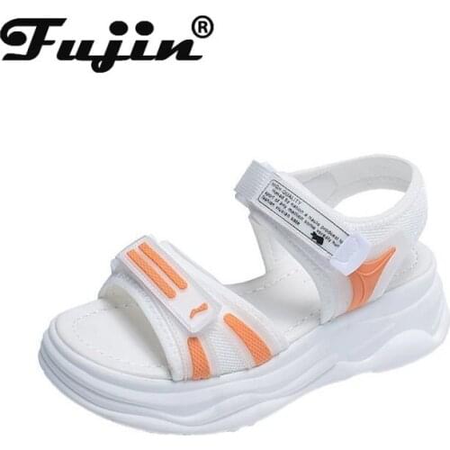 Fujin Gladiator Platform Womens Sandals 2021 Summer Chunky Sandals Wedge High Heels Shoes Female Hook & Loop Sandles Women