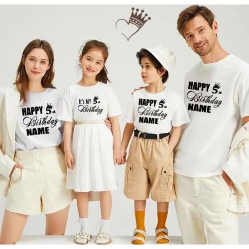 Happy Birthday Shirt Custom T Shirt Matching Family Outfits Father Mother Daughter Son Kids Baby Girl Boy Outfits Family Look