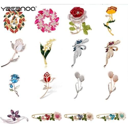 Crystal Flower Brooch Lapel Pin Rhinestone Jewelry Women Wedding Pins Large Brooches For Women Brooch Clothes Accessories