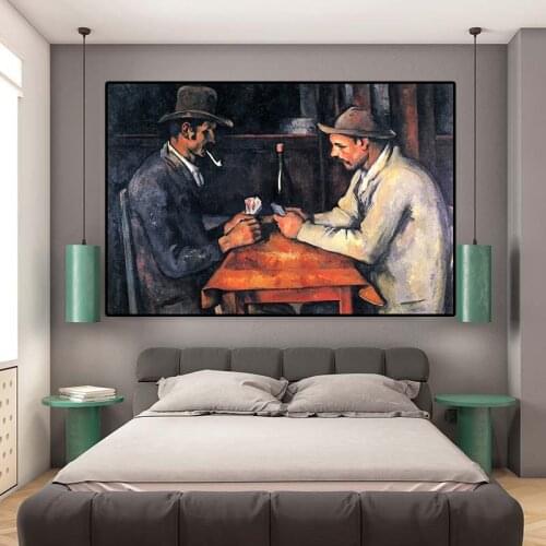 Card Players Paul Cezanne Oil Painting on Canvas Posters And Prints Wall Art Picture For Living Room Scandinavian Cuadros Decor