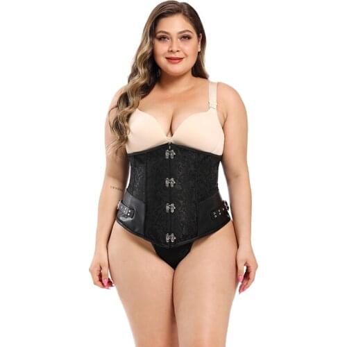 Overbust Women Corset Steampunk Vintage Faux Leather Spiral Steel Bone Underbust Sexy Black Bustier Plus Size S -6XL