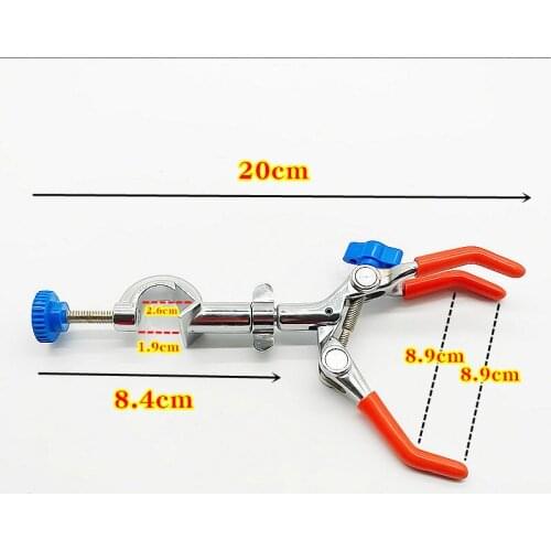 Laboratory iron clamp Swivel Type clip Condenser 3 Finger, with Boss Head, Up to 90mm