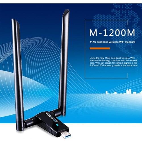 M-1200M Dual Band 2.4/5Gbps WiFi MT7612U Network Card 802.11 AC Wifi Bluetooth5.0 Wireless Adapter For Pc Desktop