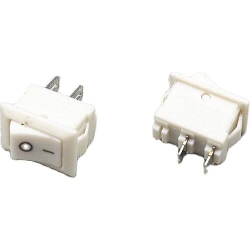 20pcs 10x15mm Mini rocker switch White 2 throw 2pins I/O button power switches KCD1 10*15 2P2T 10*15mm KCD1-11