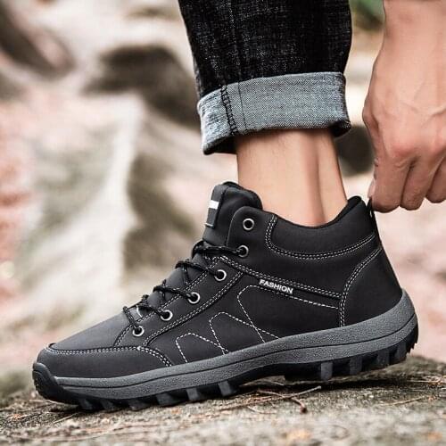 Mens Outdoor Hiking Shoes Spring Summer Air Mesh Breathable Waterproof Anti-skid Climbing Shoes Man Trekking Trail Sneakers