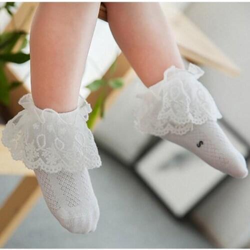 New summer Candy Colors Retro Lace Ruffle Frilly Ankle Short Socks Kids Princess Baby Girl Socks Retail one pairs