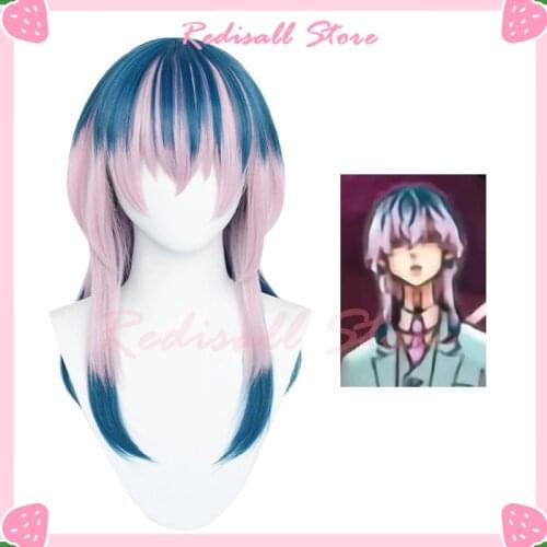 Tokyo Revengers Wig Rindou Haitani Cosplay Gradient Blue Pink Synthetic Long Straight Heat Resistant Hair Adult Free Wig Cap