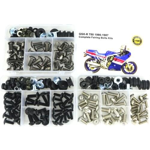 Fit For Suzuki GSX-R 750 1986-1987 GSXR750 Motorcycle Complete Full Fairing Bolts Kit Fairing Clips Speed Nuts Fastener