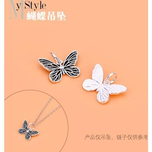 Jewelry DIY accessories S925 Sterling Silver ins butterfly net red pendant lovely sweet girl Jewelry Necklace Pendant Pendant