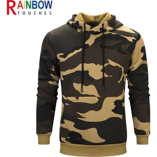 RAINBOW TOUCHES Mens Camouflage Hoodies