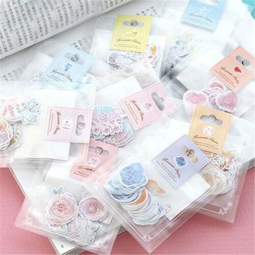 70Pcs/Pack Romantic Sticker Scrapbooking Diary Album Phone School Supplies Decor