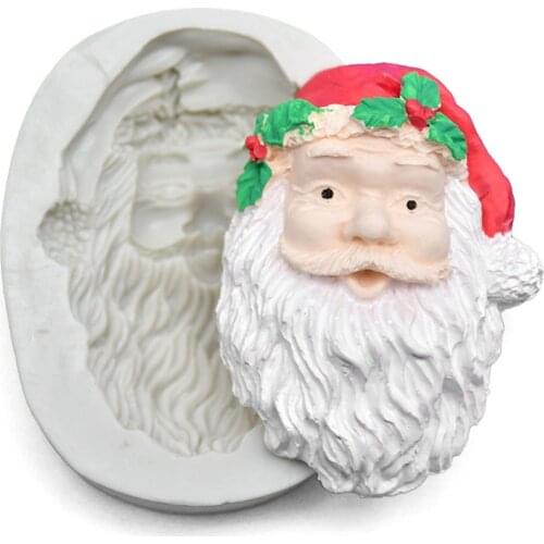Santa Claus with mask Mold Cake Silicone molds fondant mold cake decorating tools chocolate moulds wedding decoration Baking
