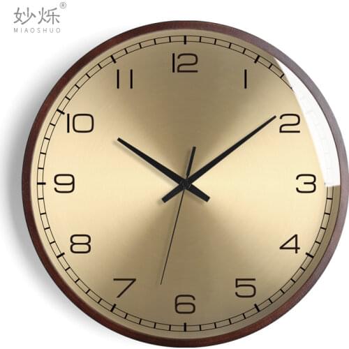 Nordic Luxury Large Wall Clock Wood Living Room Gold Clocks Wall Home Decor Bedroom Modern Design Duvar Saati Gift Ideas FZ109