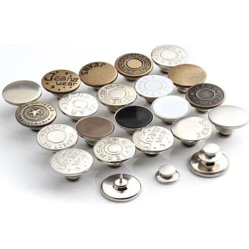 Replaceable Stretch Jeans Buttons Without Sewing Instant Buttons 17 Mm Detachable Pants Buttons Adjustable