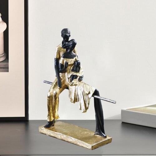 Modern Statue Family Figure Shelf Cabinet Desktop Happy Couple Kids Sculpture Decoration
