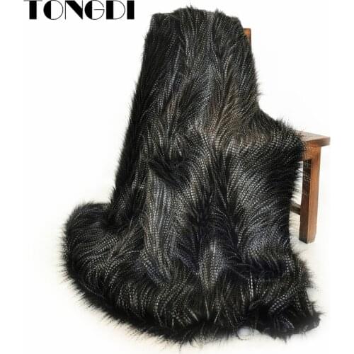 TONGDI Plush Soft Warm Raschel Synthetic Rabbit Hair Throw Blanket Thick Luxury For Girl Gift Winter Couch Cover Bed Sofa