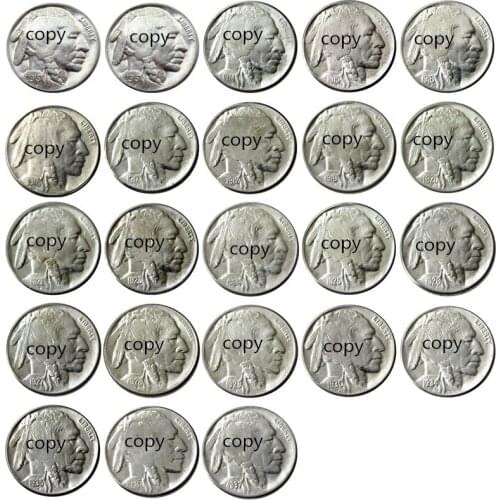 US A set of(1913-1938) 23pcs Buffalo Nickel Five Cents Copy Decorative Coin